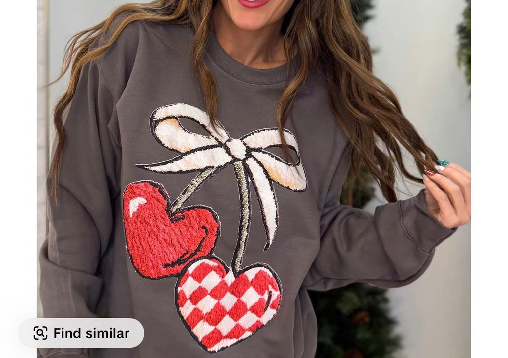 Heart cherry sweatshirt