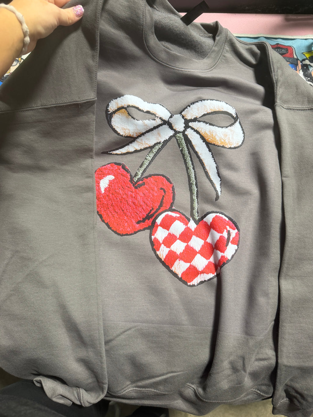 Heart cherry sweatshirt