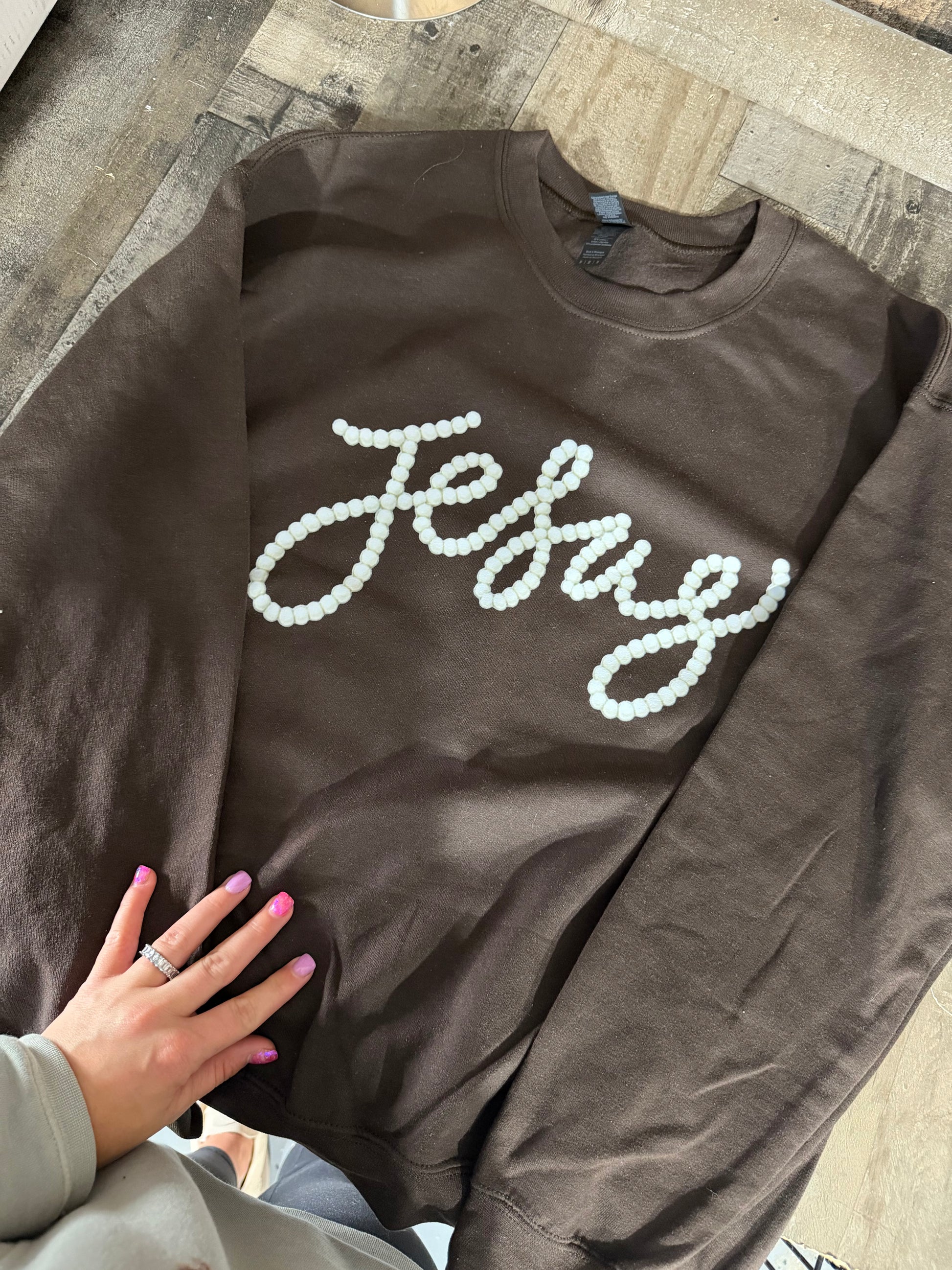 Jesus pearl sweatshirt