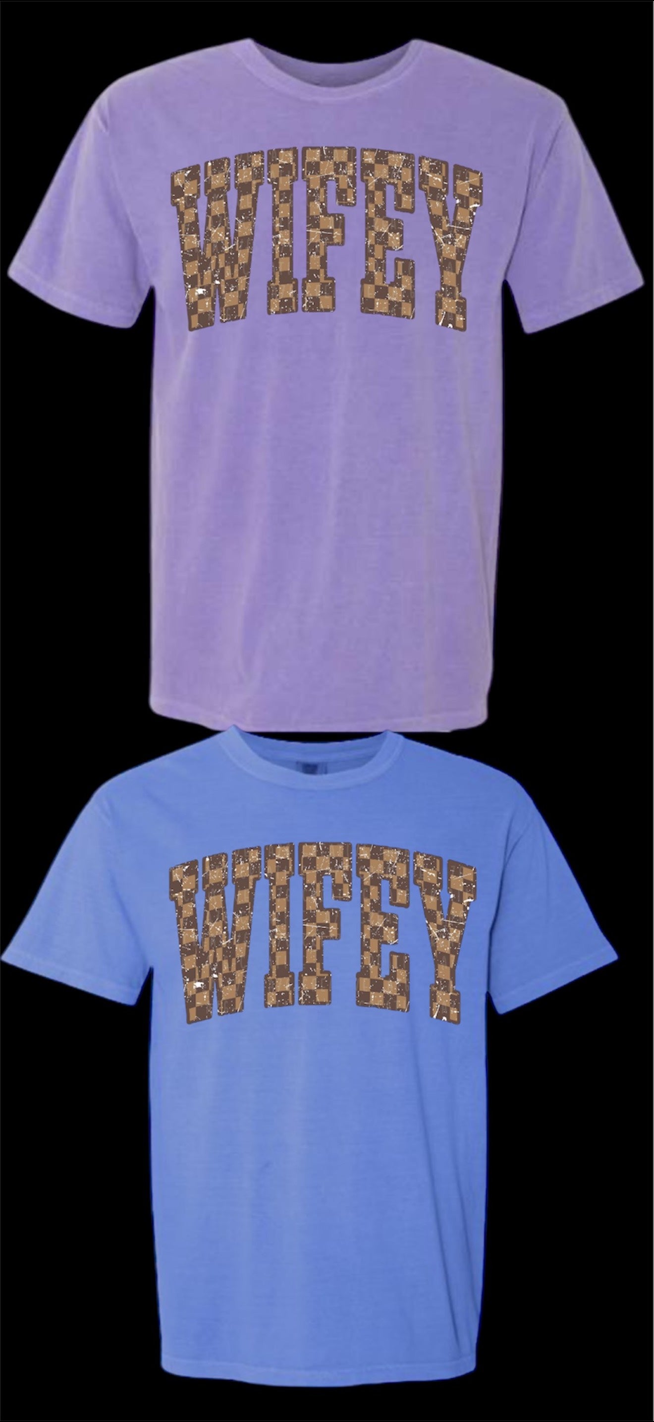Brown Checkered Mama tee