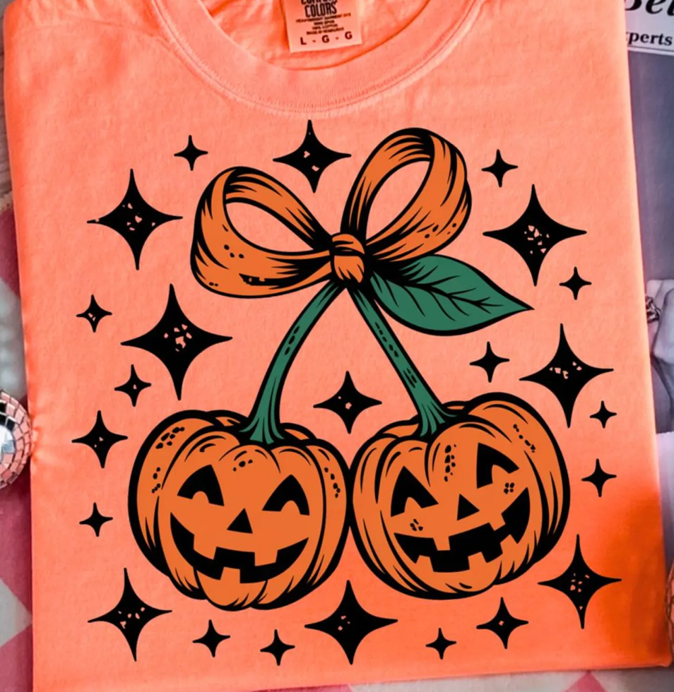 Pumpkin Bow Comfort color Tee
