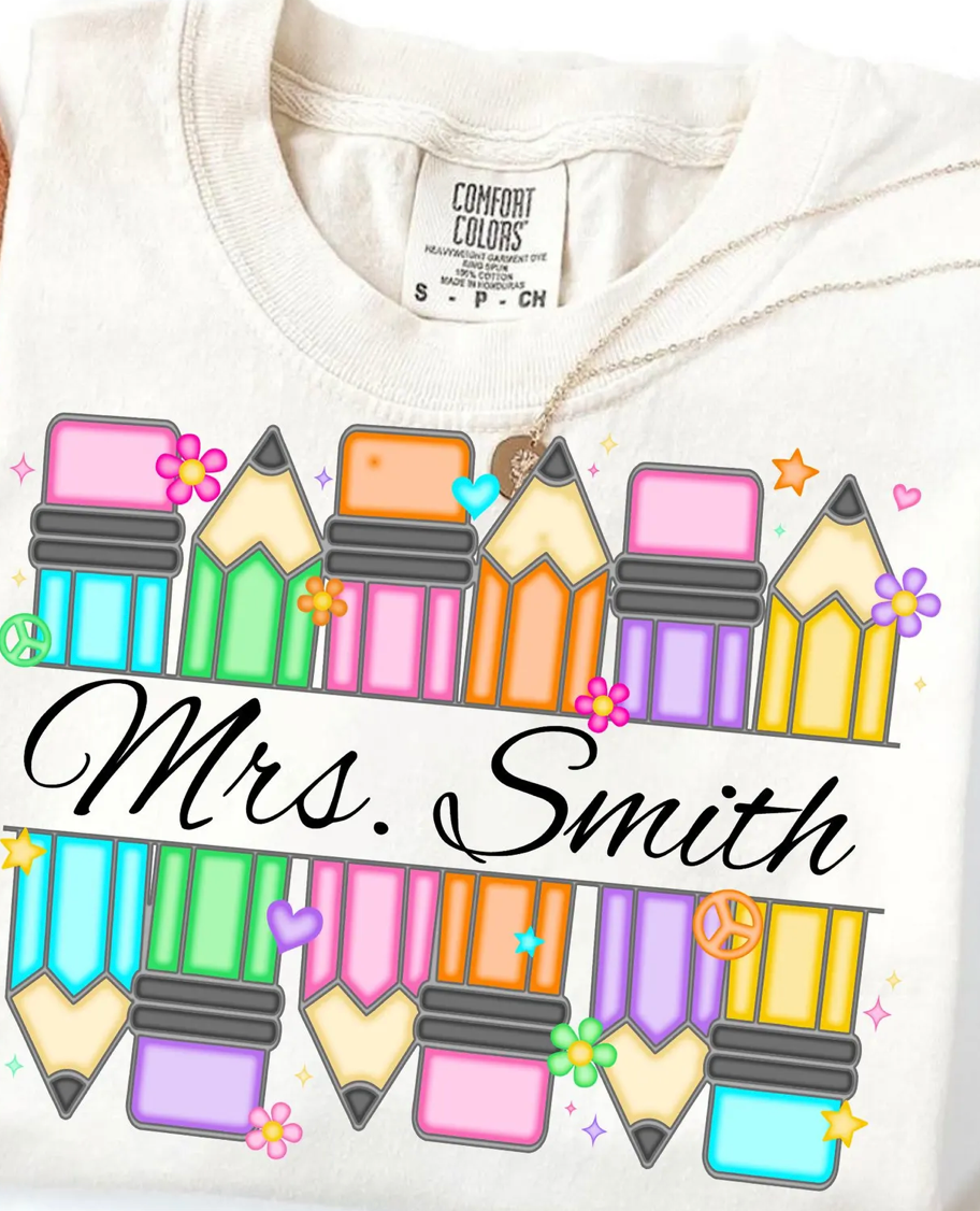 Teacher Custom School Name Tee