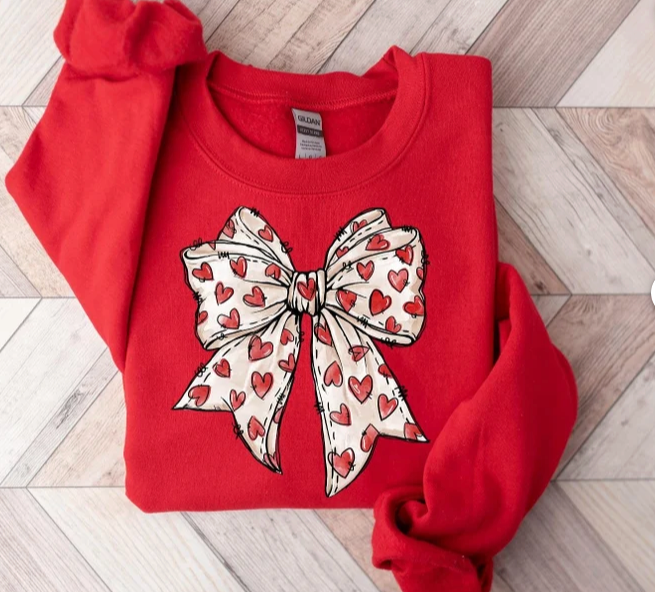 valentine bow with hearts